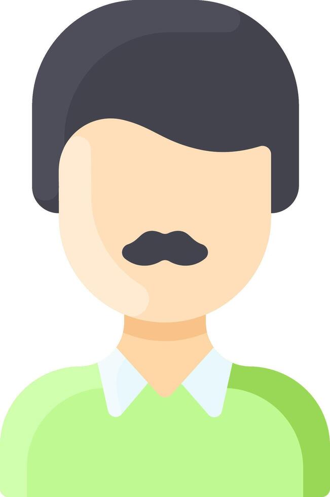 A man with a mustache and a green shirt vector