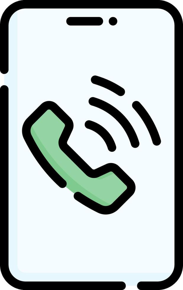 A phone with a green phone icon vector