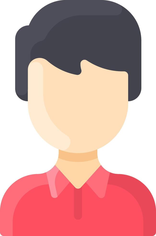 A man in a red shirt with black hair vector