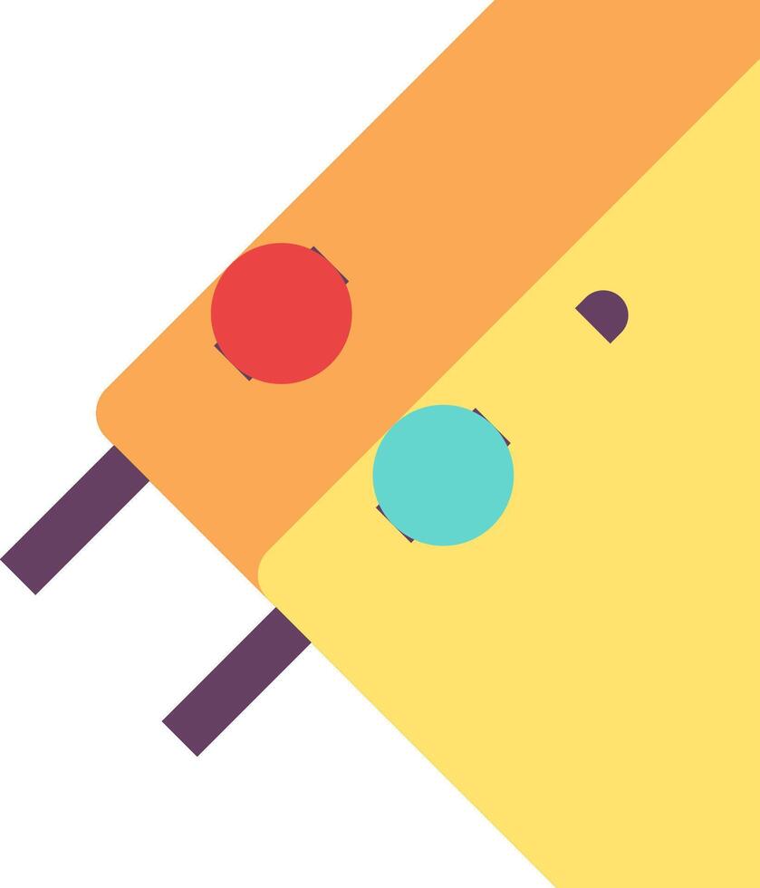 A yellow and orange piece of paper with two red dots vector