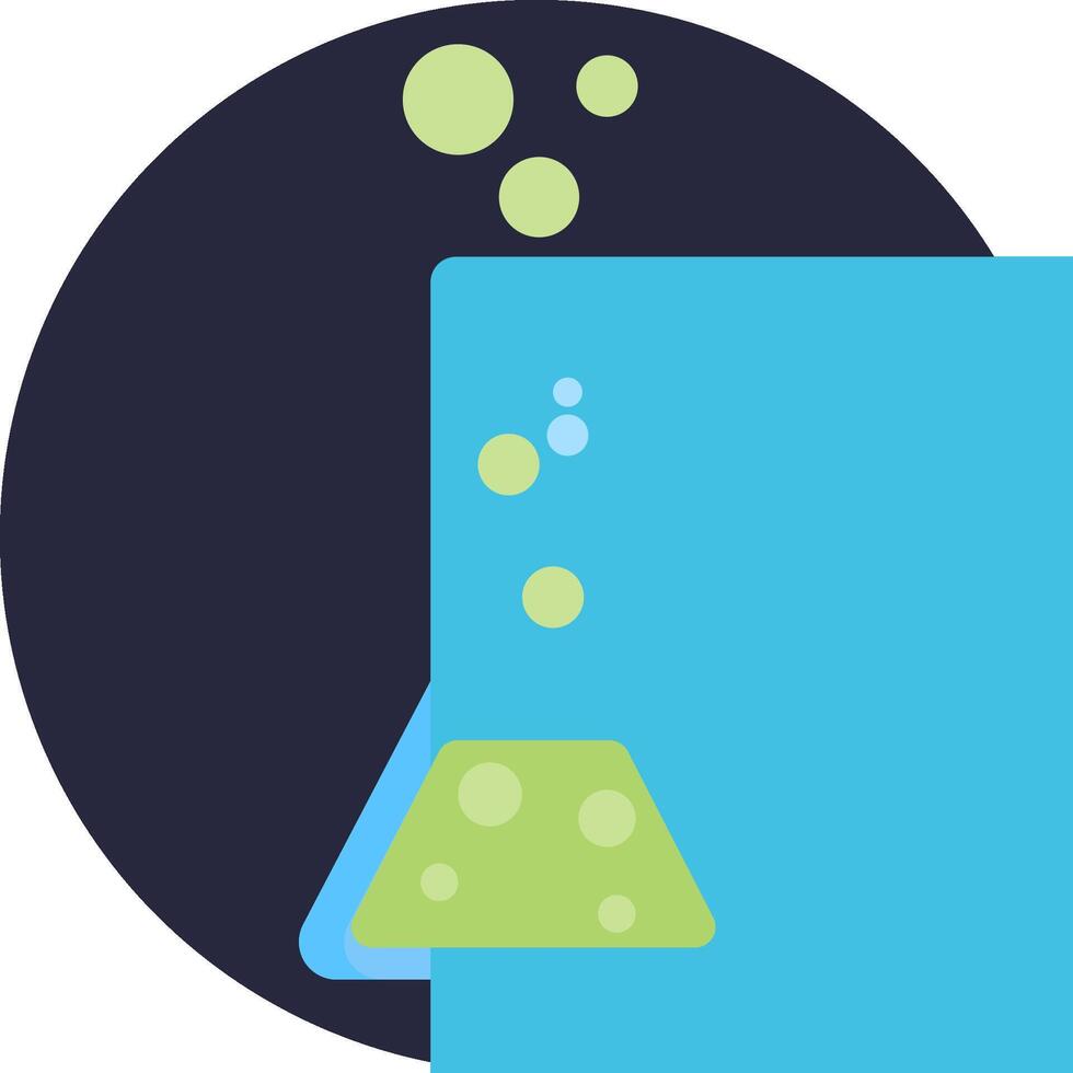A blue and green liquid is pouring out of a test tube vector