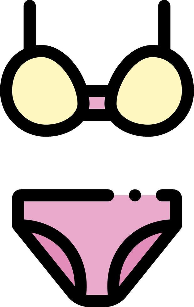 A bikini and glasses icon vector