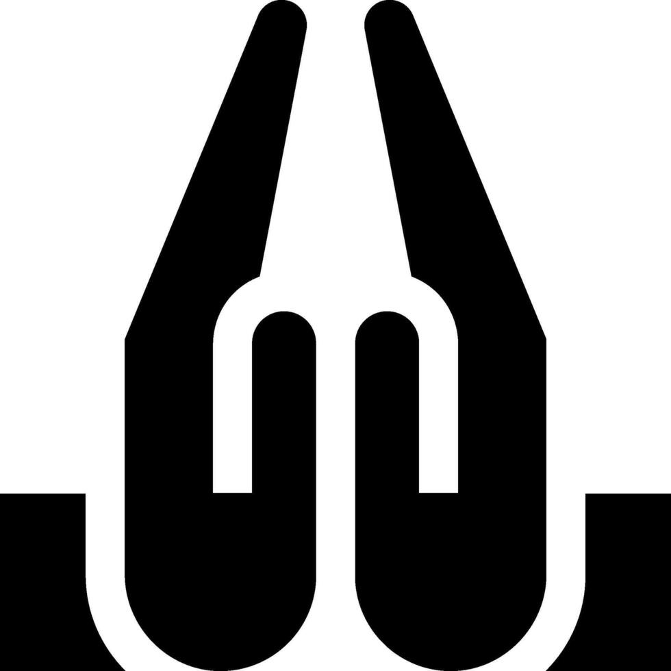 A black and white logo of two hands vector
