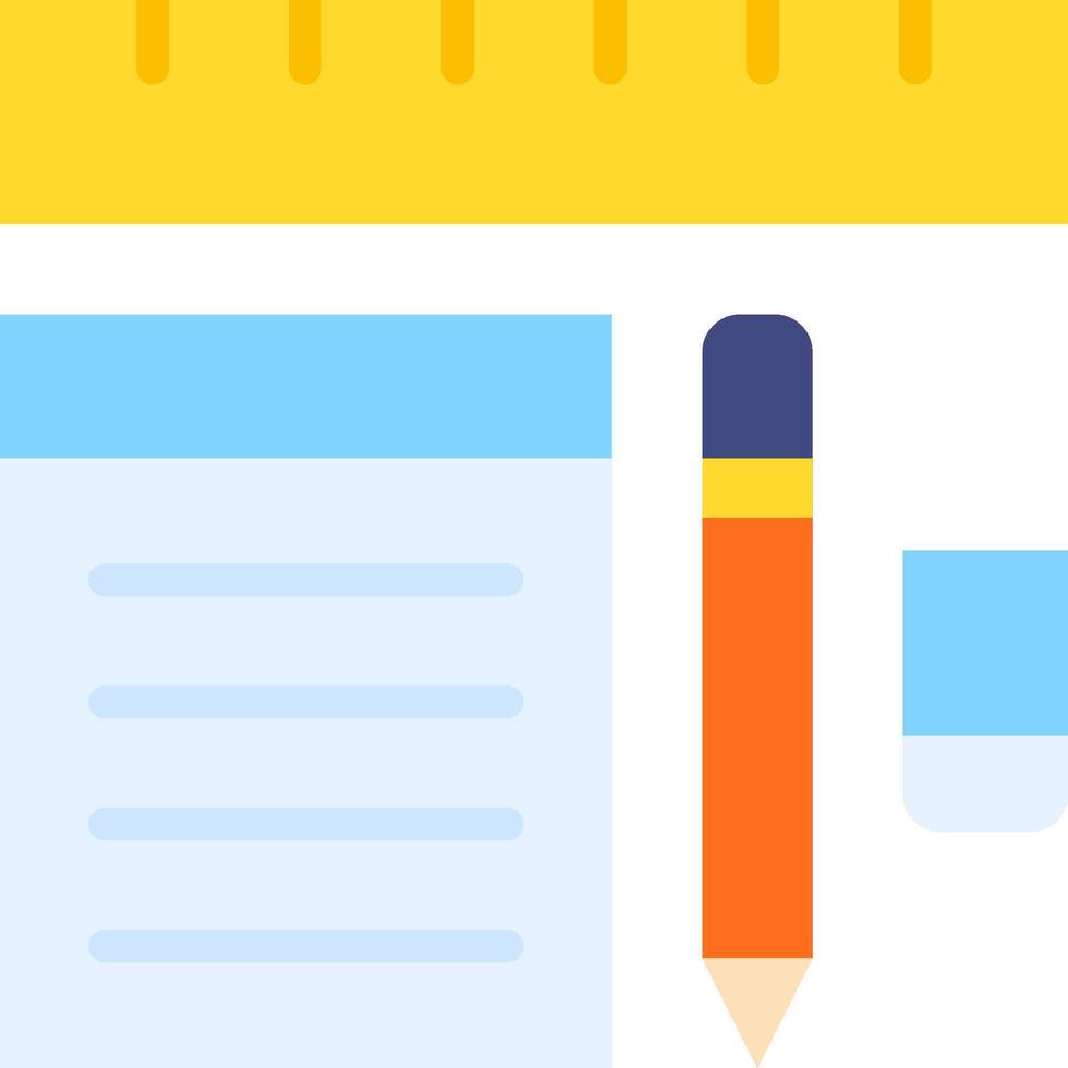 A ruler, pencil, and paper icon vector
