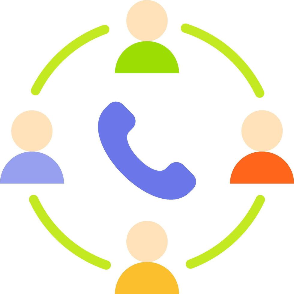 A circle with people around a phone vector