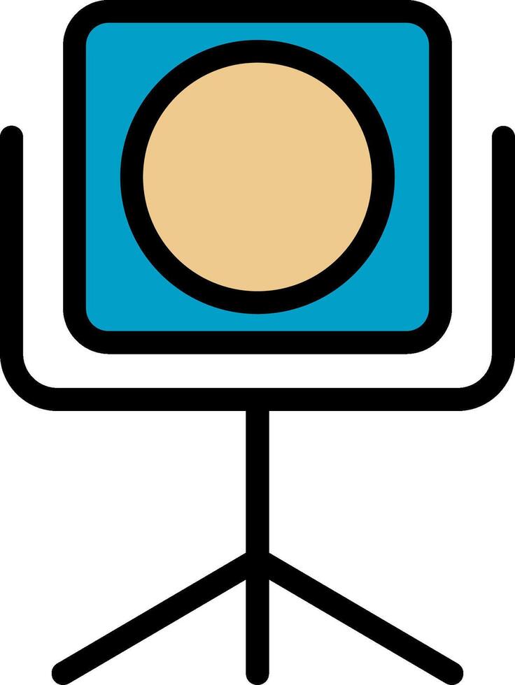 A chair with a round object on it vector
