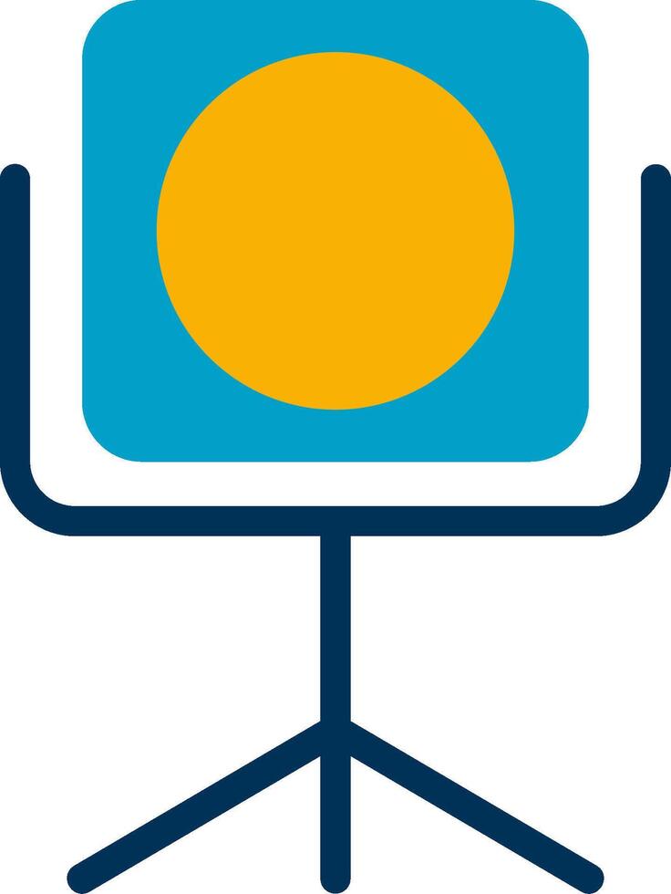 A blue chair with an orange circle on it vector
