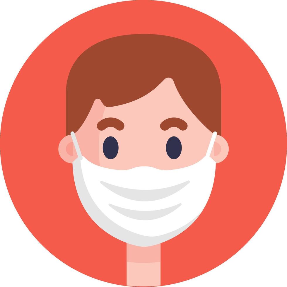 A man wearing a surgical mask on his face vector