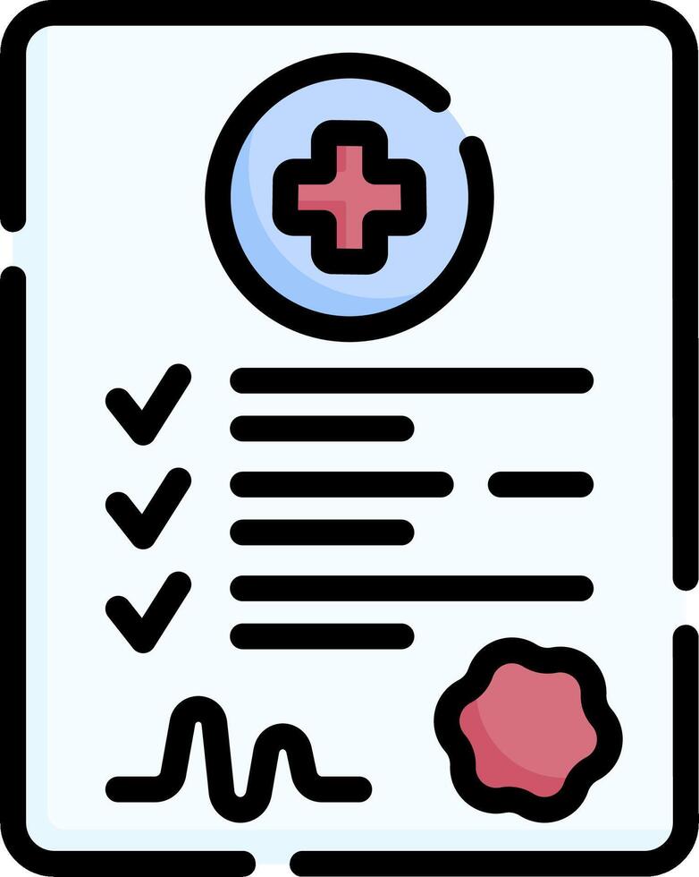 Medical certificate icon vector