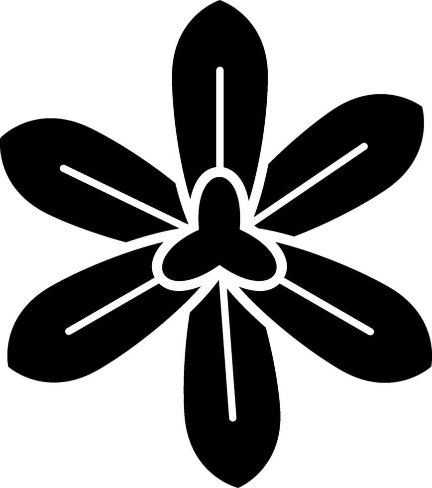 A black and white flower with four petals vector