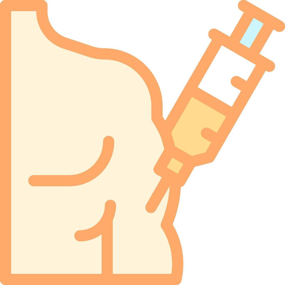 A syringe with a needle in the stomach vector