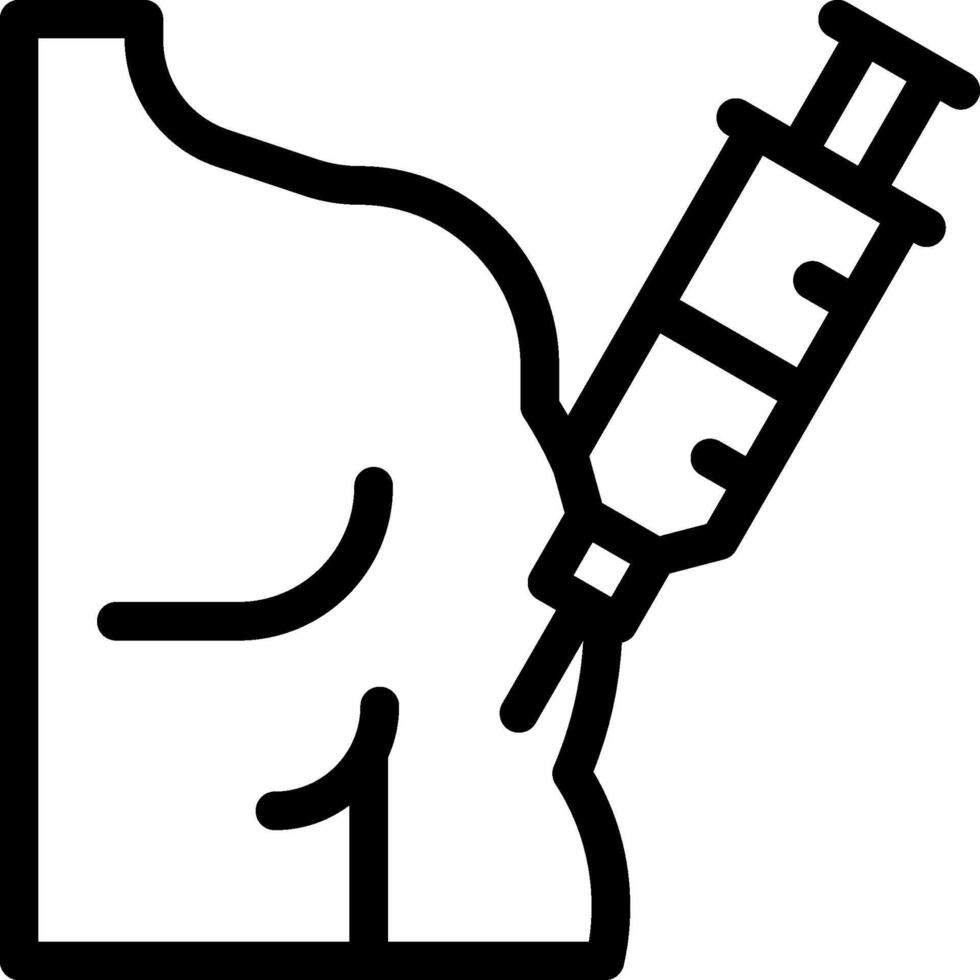 A syringe and a needle in the chest vector
