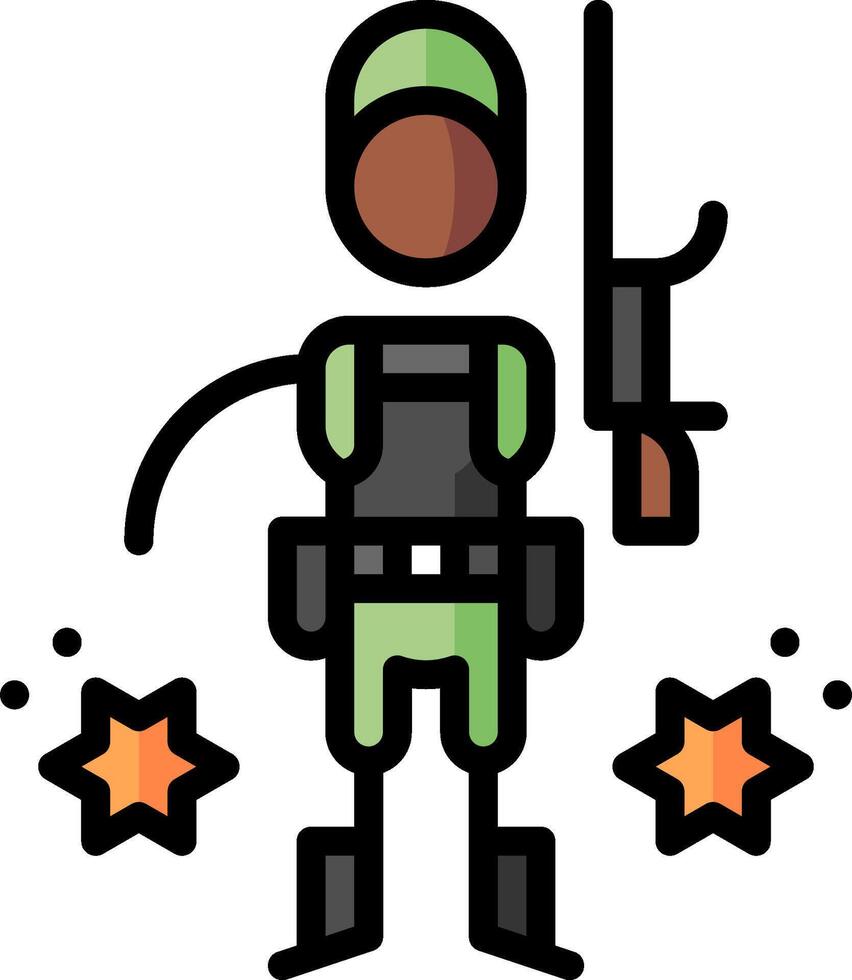 A soldier with a gun and stars vector