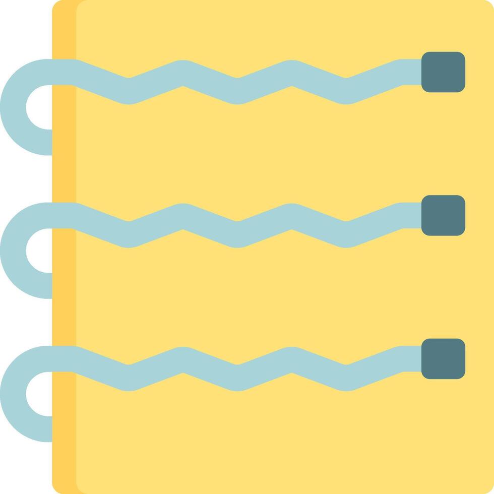 A yellow notebook with blue lines on it vector
