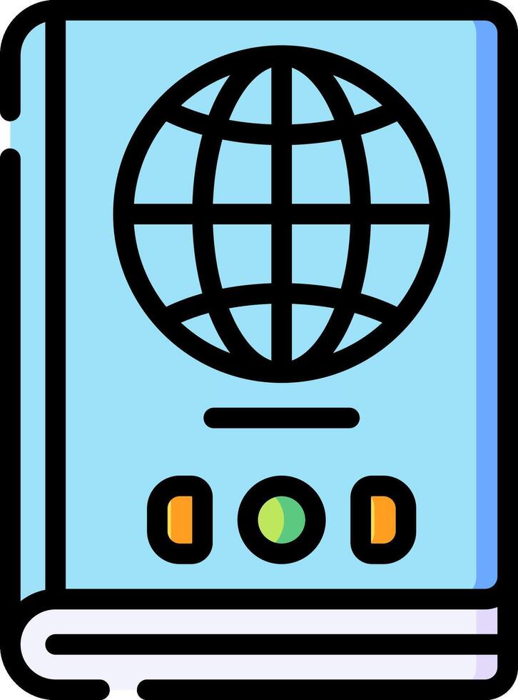 A book with a globe icon on it vector