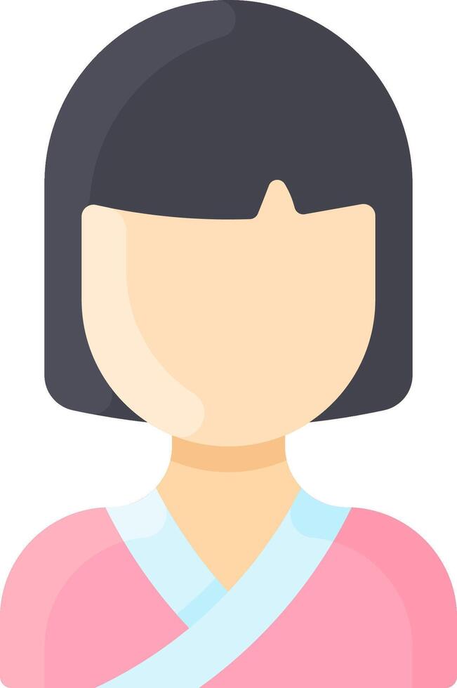 A woman with a pink shirt and blue scarf vector