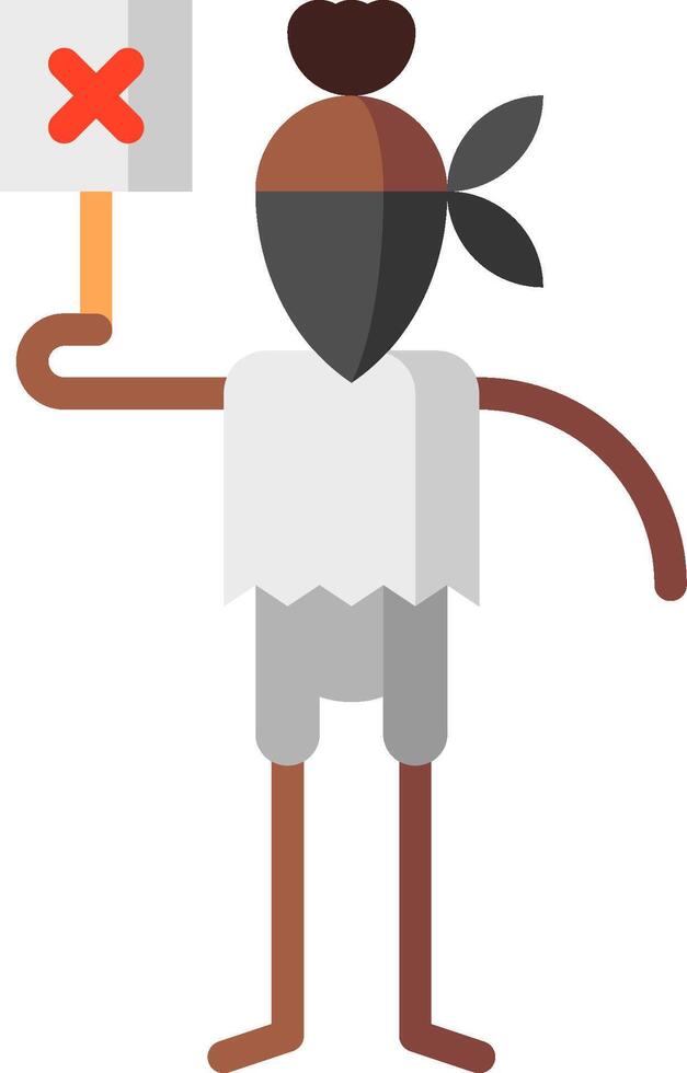 A cartoon man holding a sign with a no sign vector