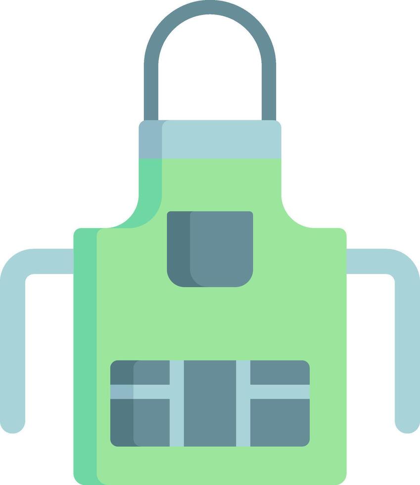 A green apron with a handle on the front vector
