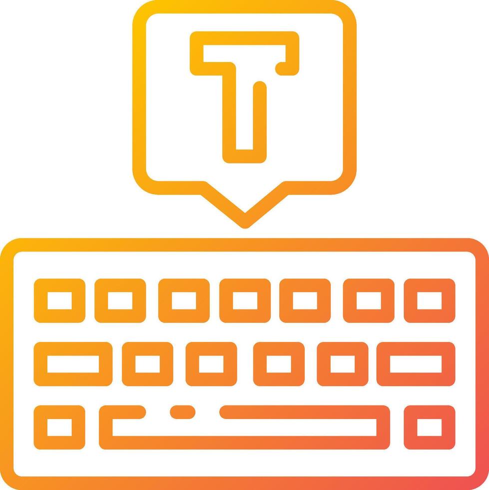 A keyboard with a yellow and orange outline vector