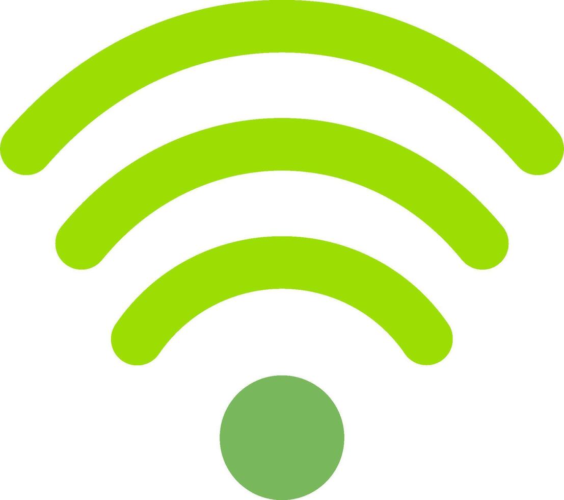 A green wifi symbol on a white background vector