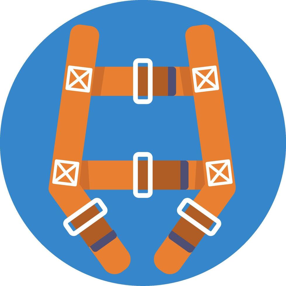 A pair of orange safety harnesses on a blue circle vector