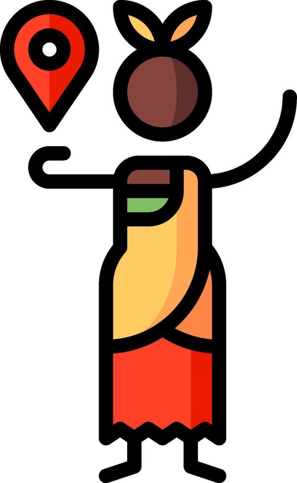 A woman holding a map marker in her hand vector