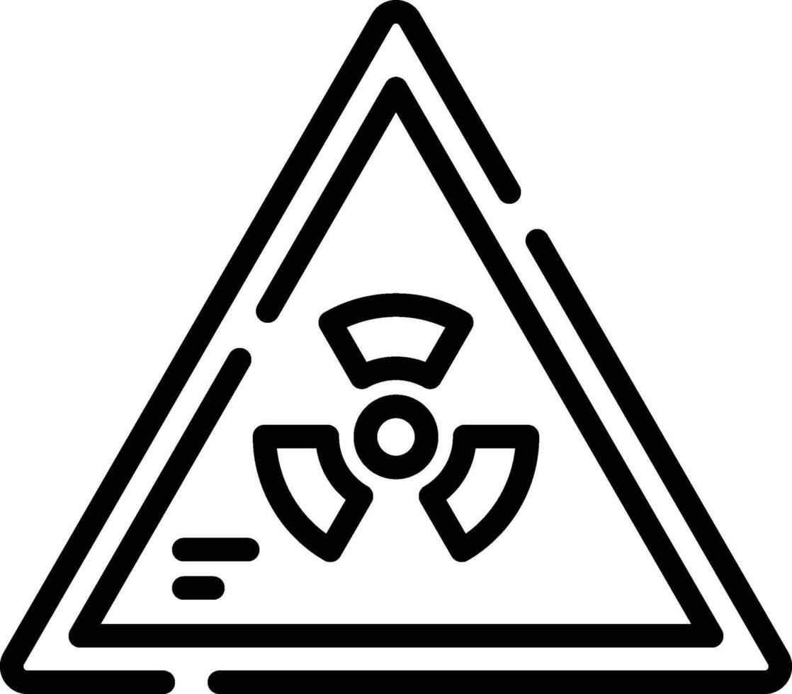 A radiation symbol in a triangle vector