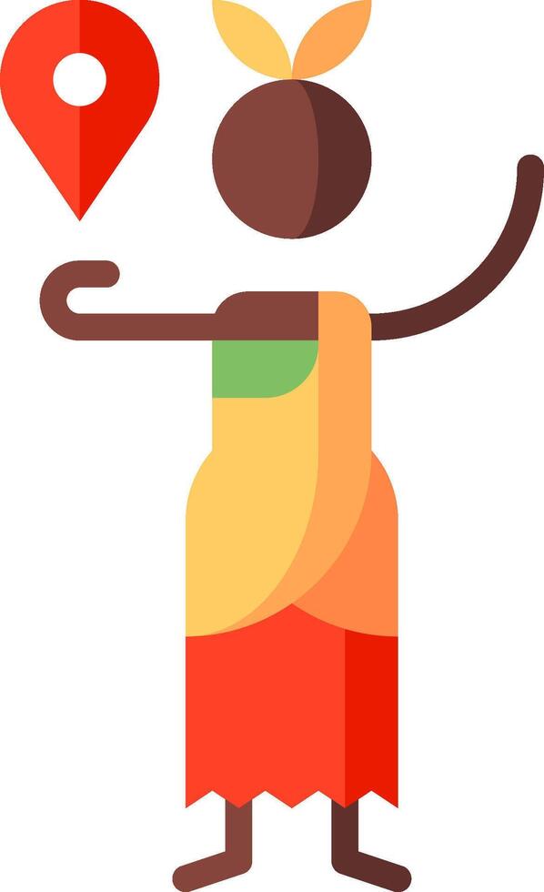 A woman holding a map marker in her hand vector