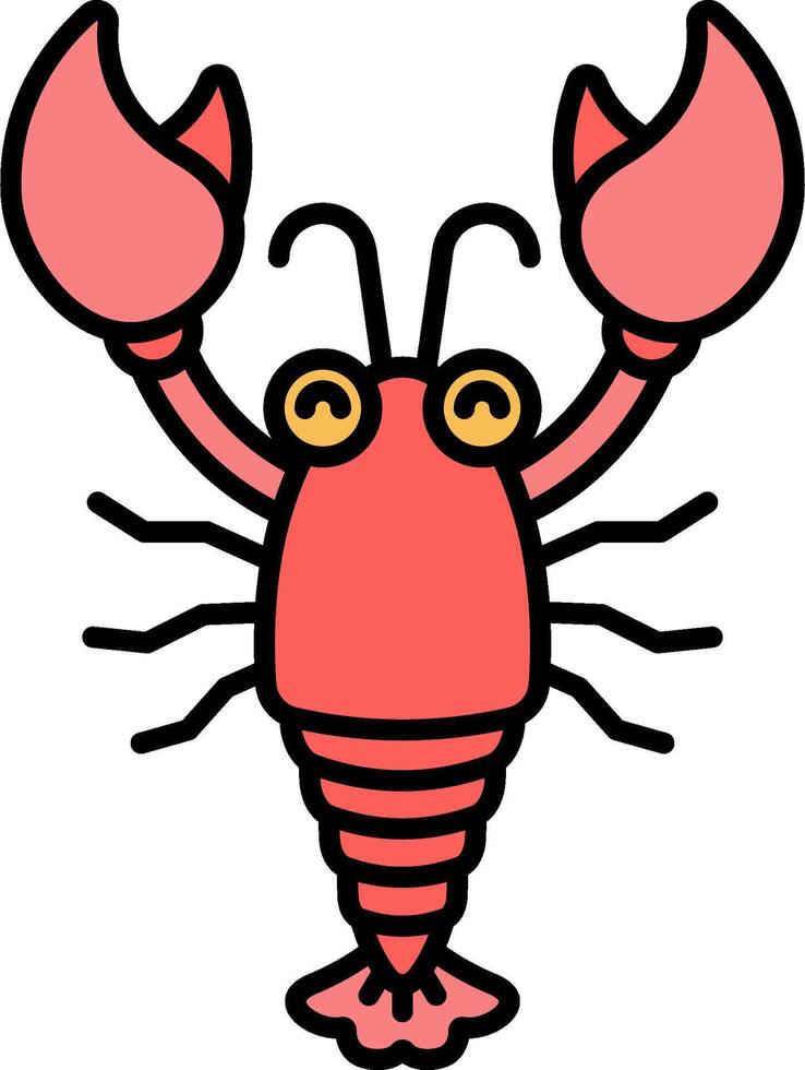 A cartoon lobster with large eyes and a big mouth vector