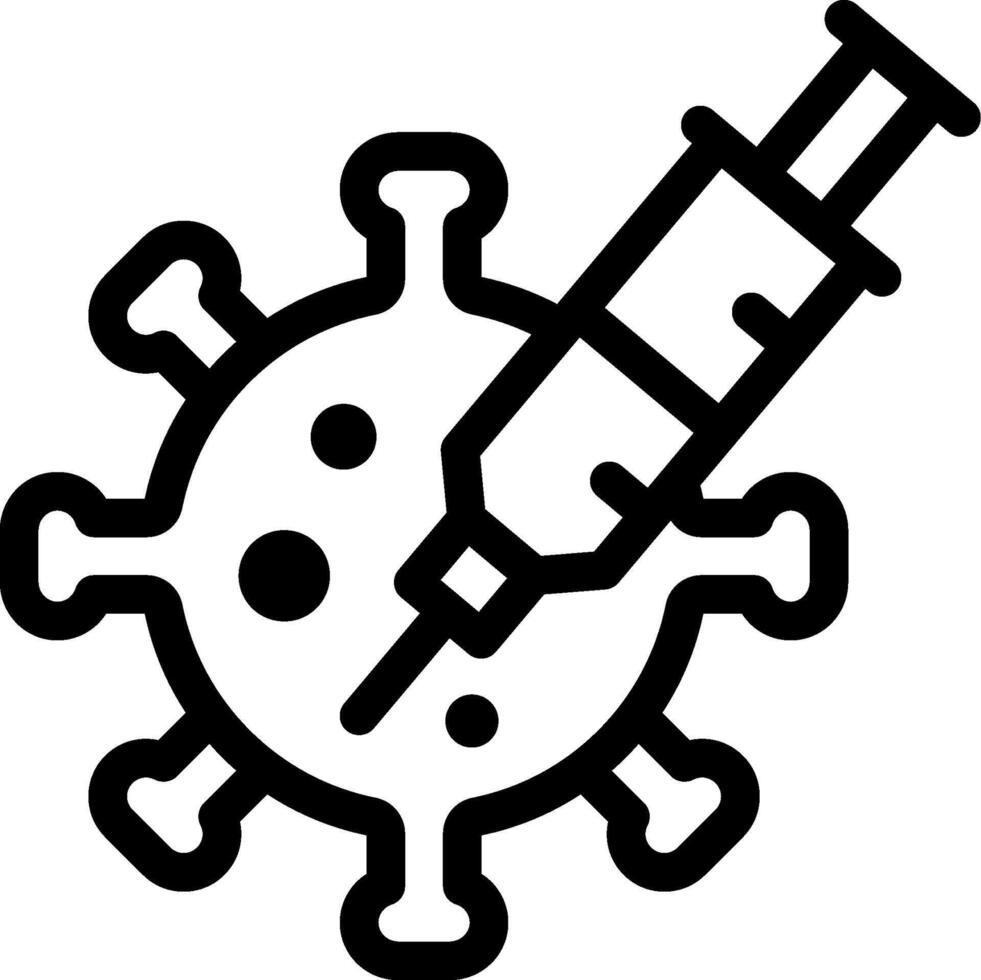 A syringe and a virus icon vector