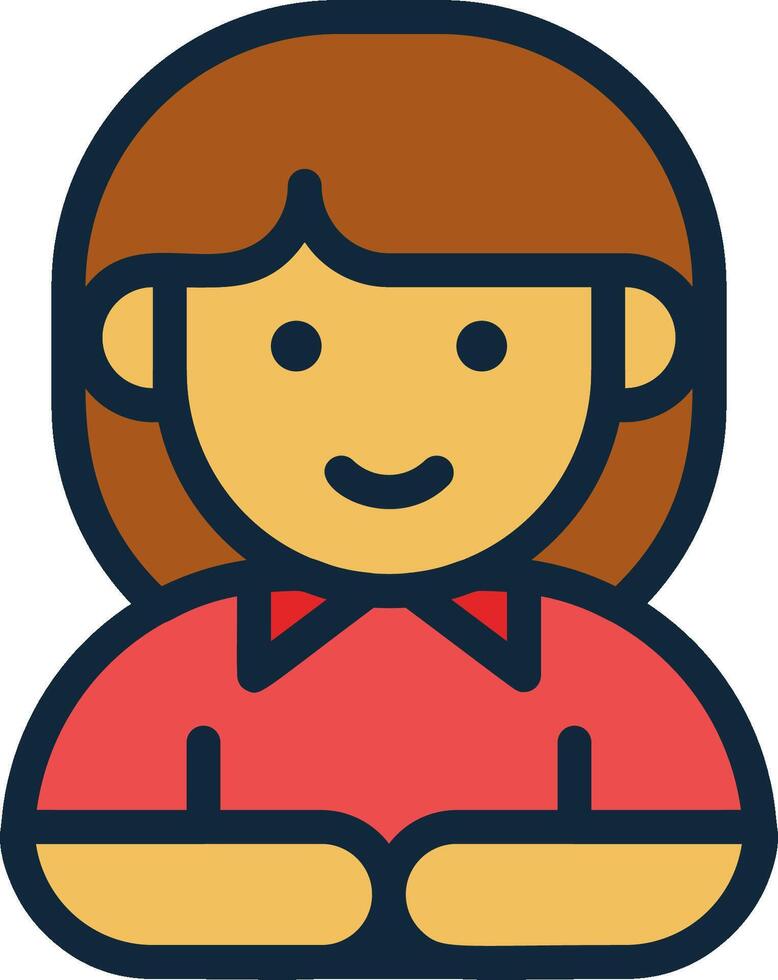 A woman with her hands folded in her lap vector