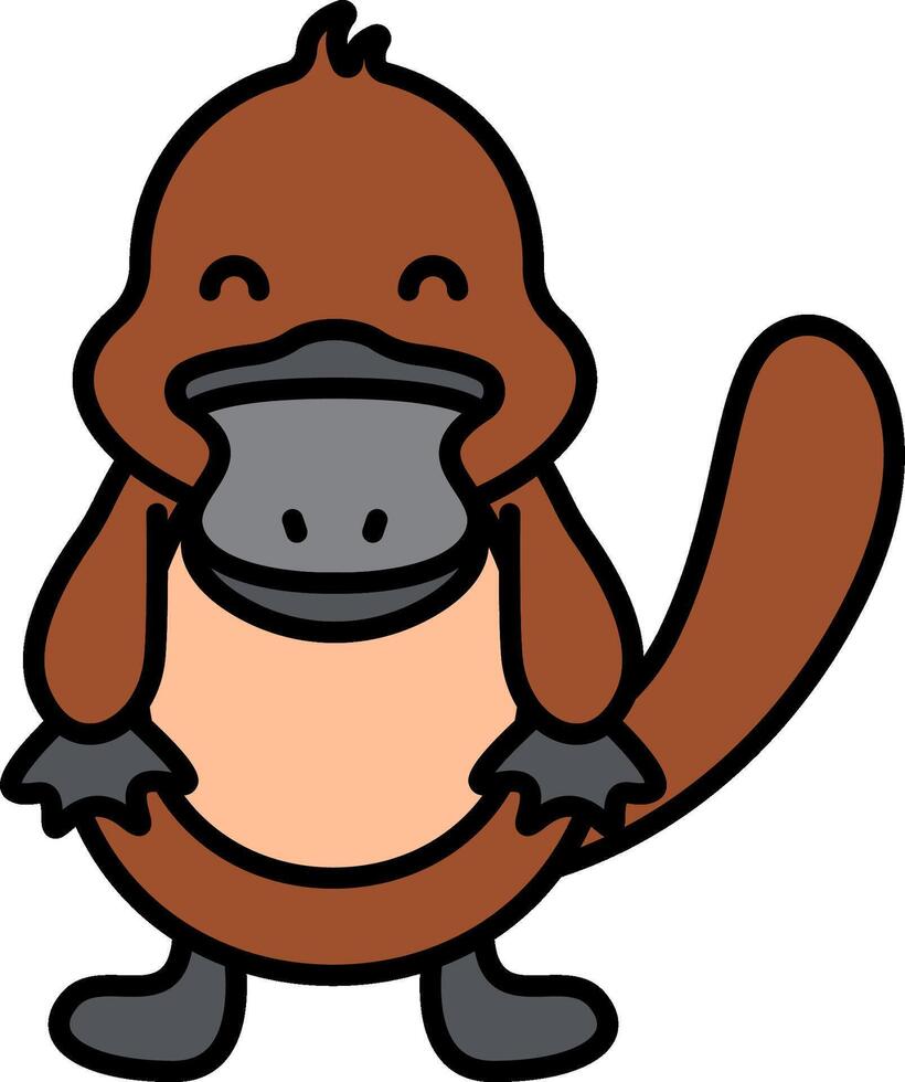 A cartoon platypus with its mouth open vector