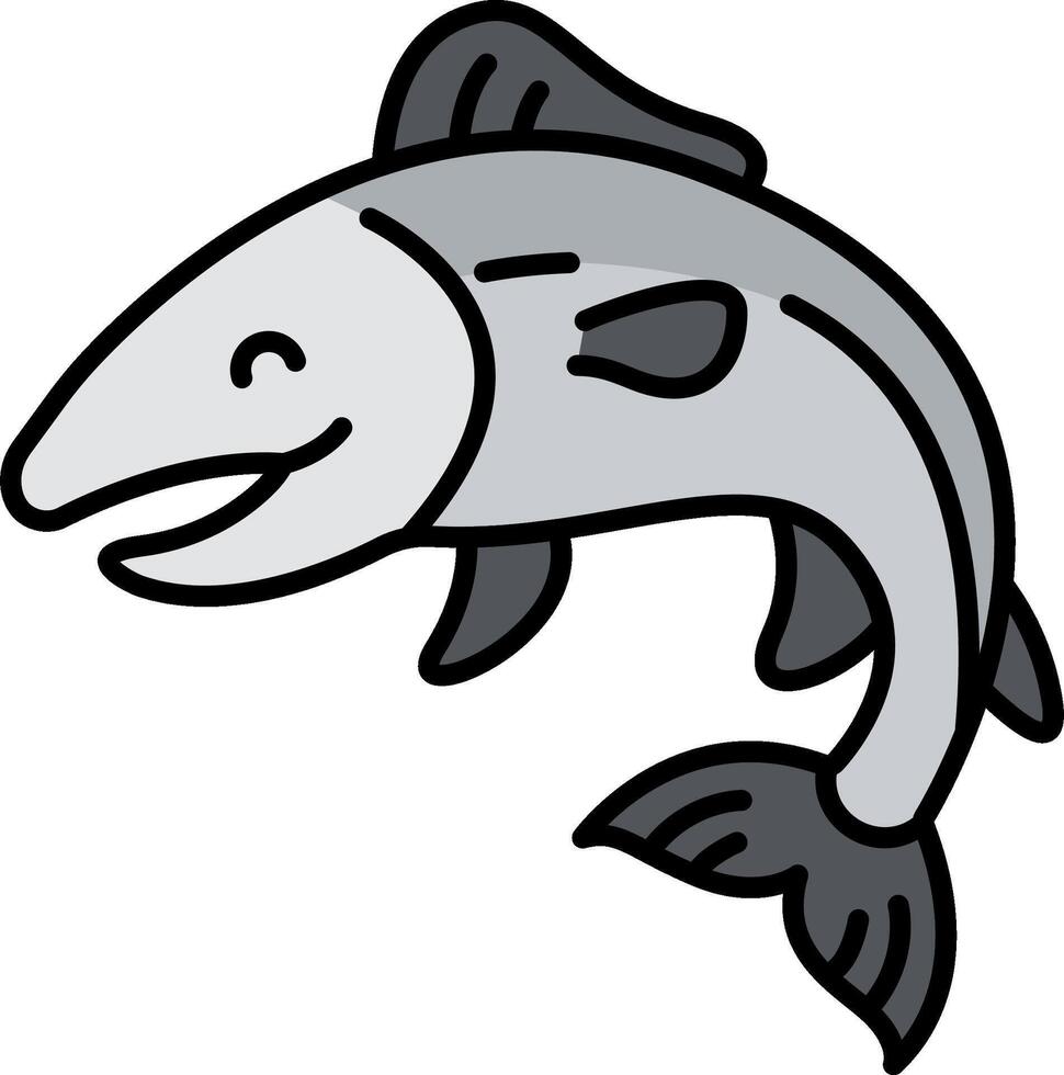 A cartoon fish with a smile on its face vector