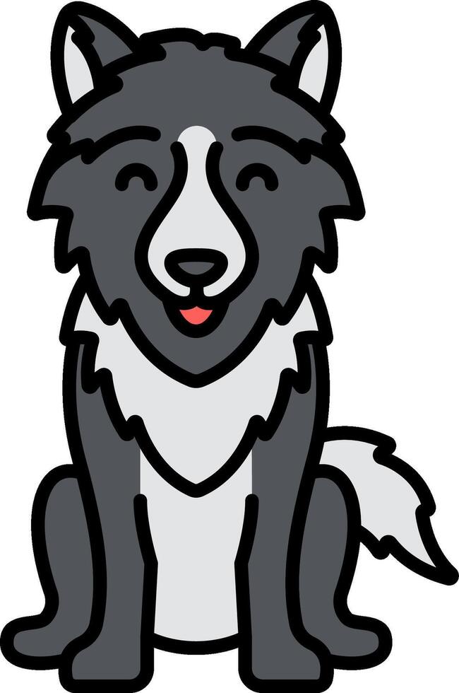 A cartoon dog sitting down with a smile vector