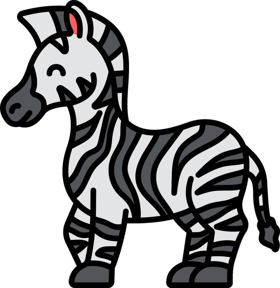 A cartoon zebra standing on a white background vector