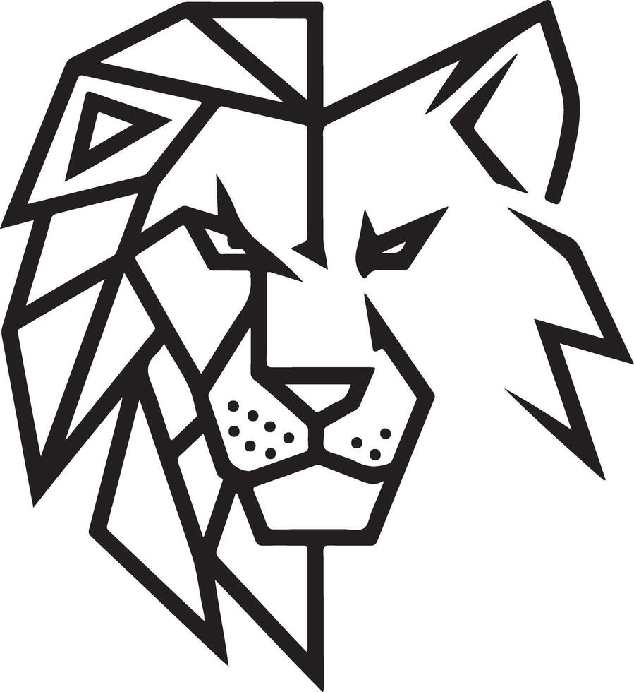 Lion Face Geometric Logo vector