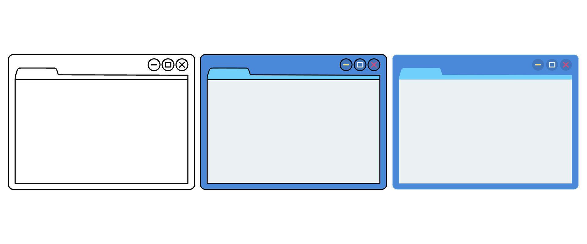 Web browser window icon blank screen web page line vector