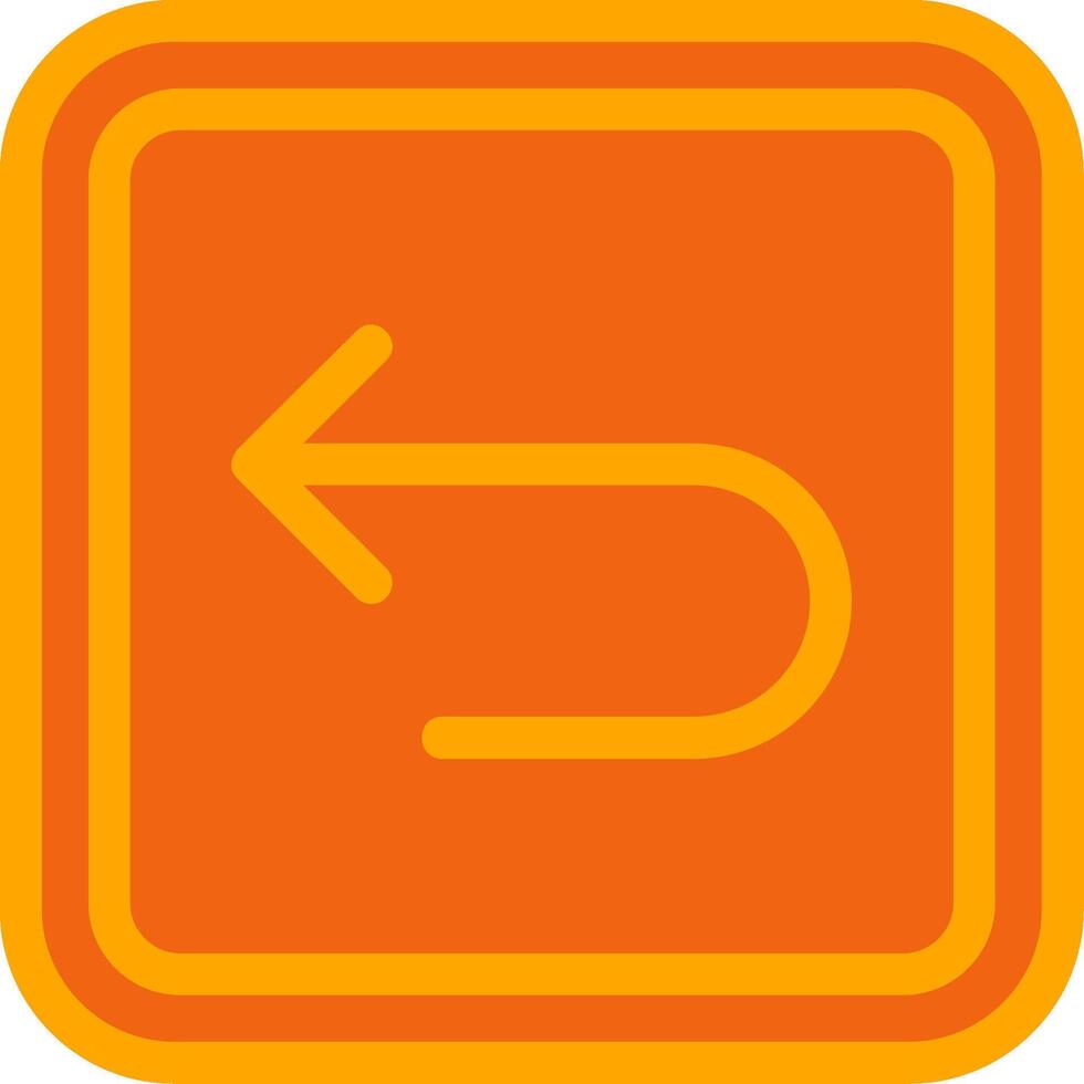 Back Orange Filled Icon vector