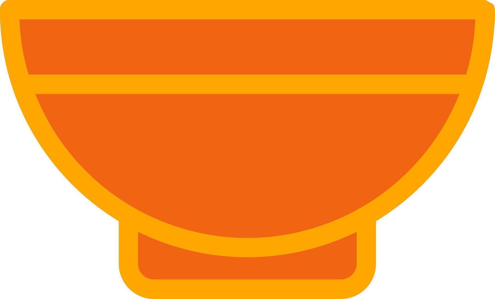 Bowl Orange Filled Icon vector
