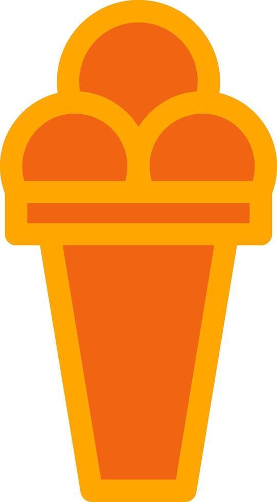 Ice Cream Orange Filled Icon vector