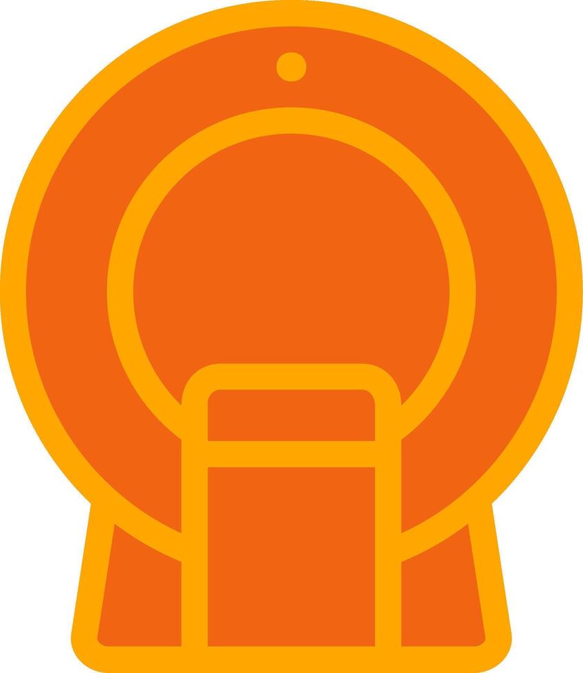 Ct Scan Orange Filled Icon vector