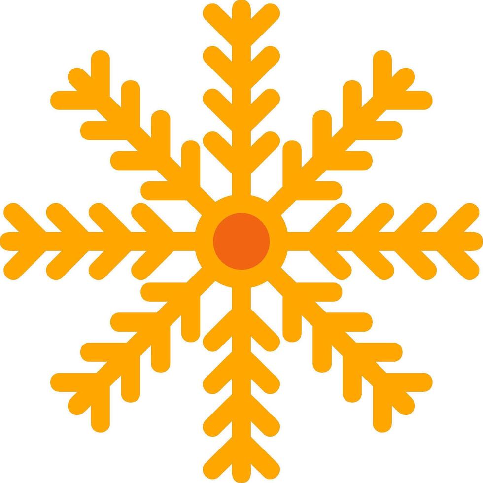 Snow Flake Orange Filled Icon vector
