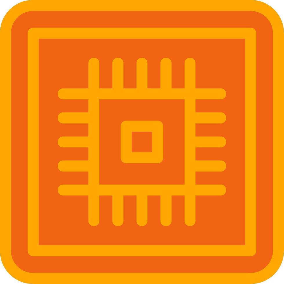 Cpu Orange Filled Icon vector