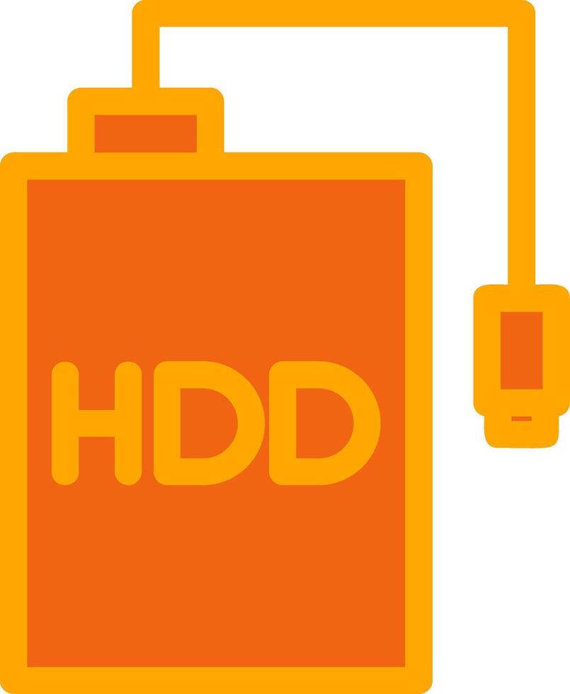 Hdd Orange Filled Icon vector