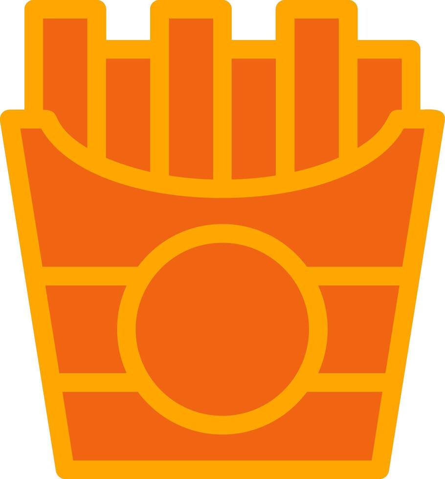 Fries Orange Filled Icon vector