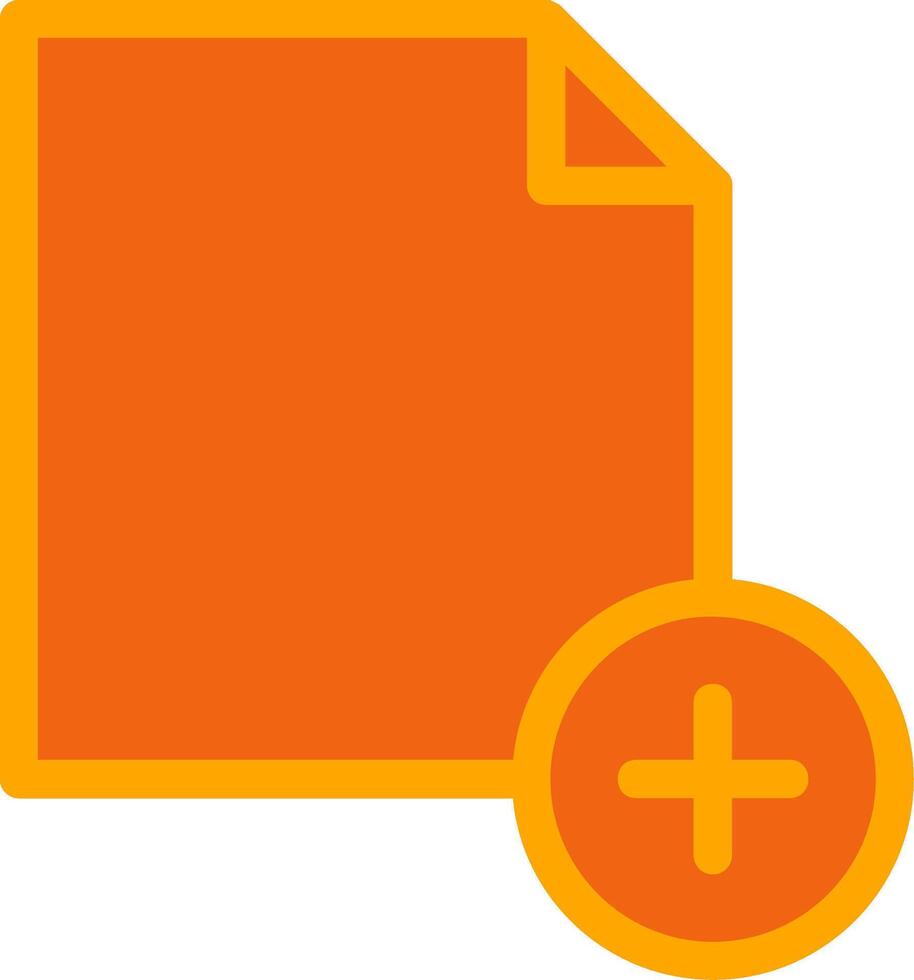 New File Orange Filled Icon vector