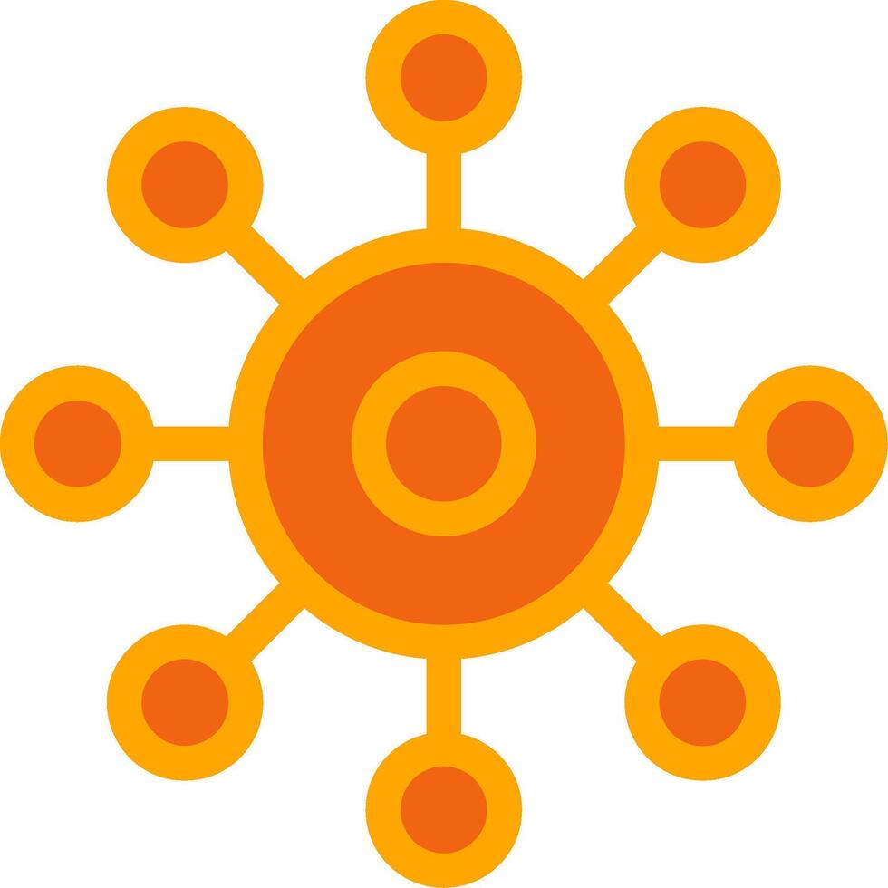 Share Orange Filled Icon vector