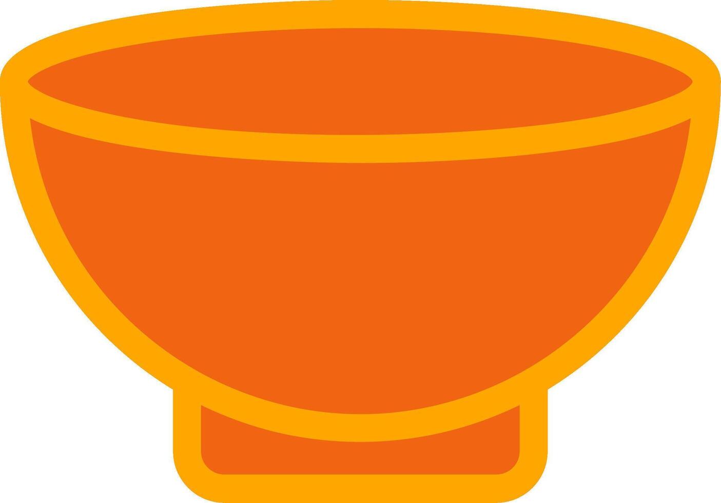 Bowl Orange Filled Icon vector