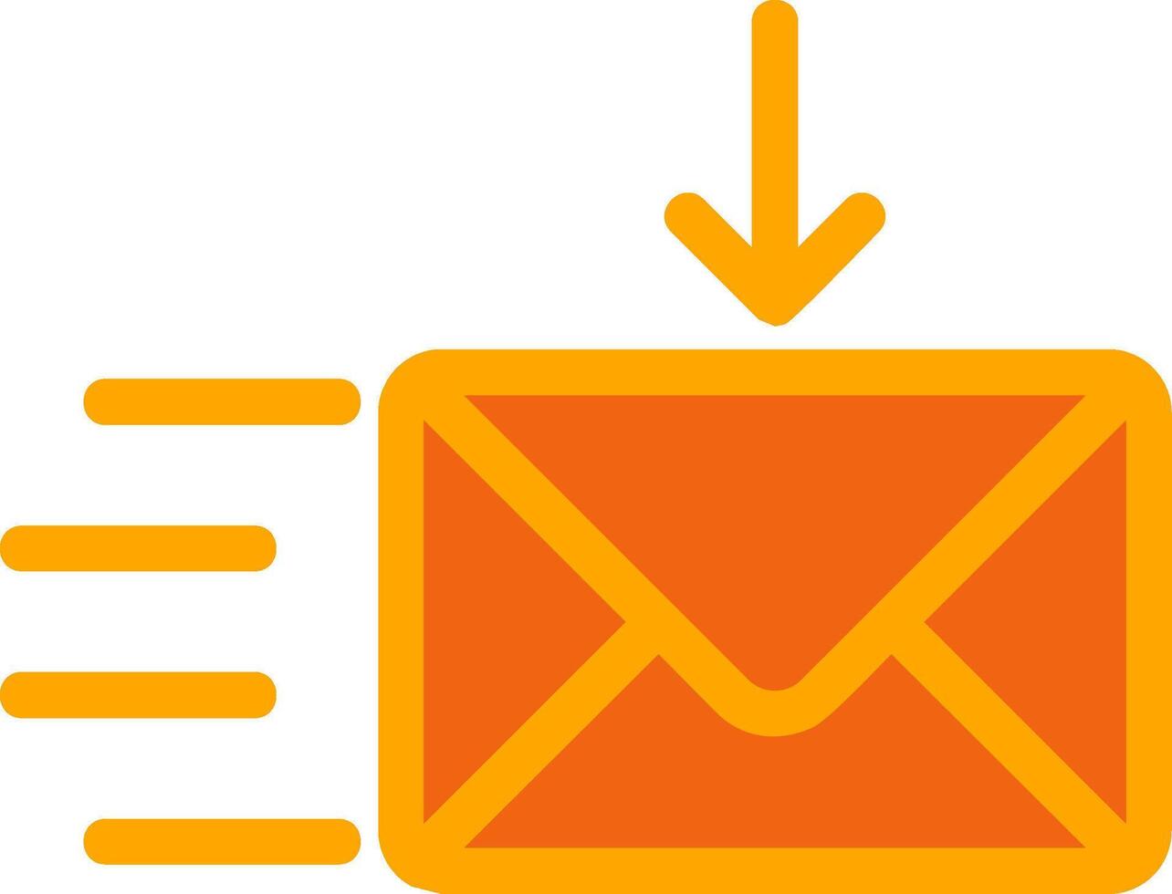 Recieve Orange Filled Icon vector