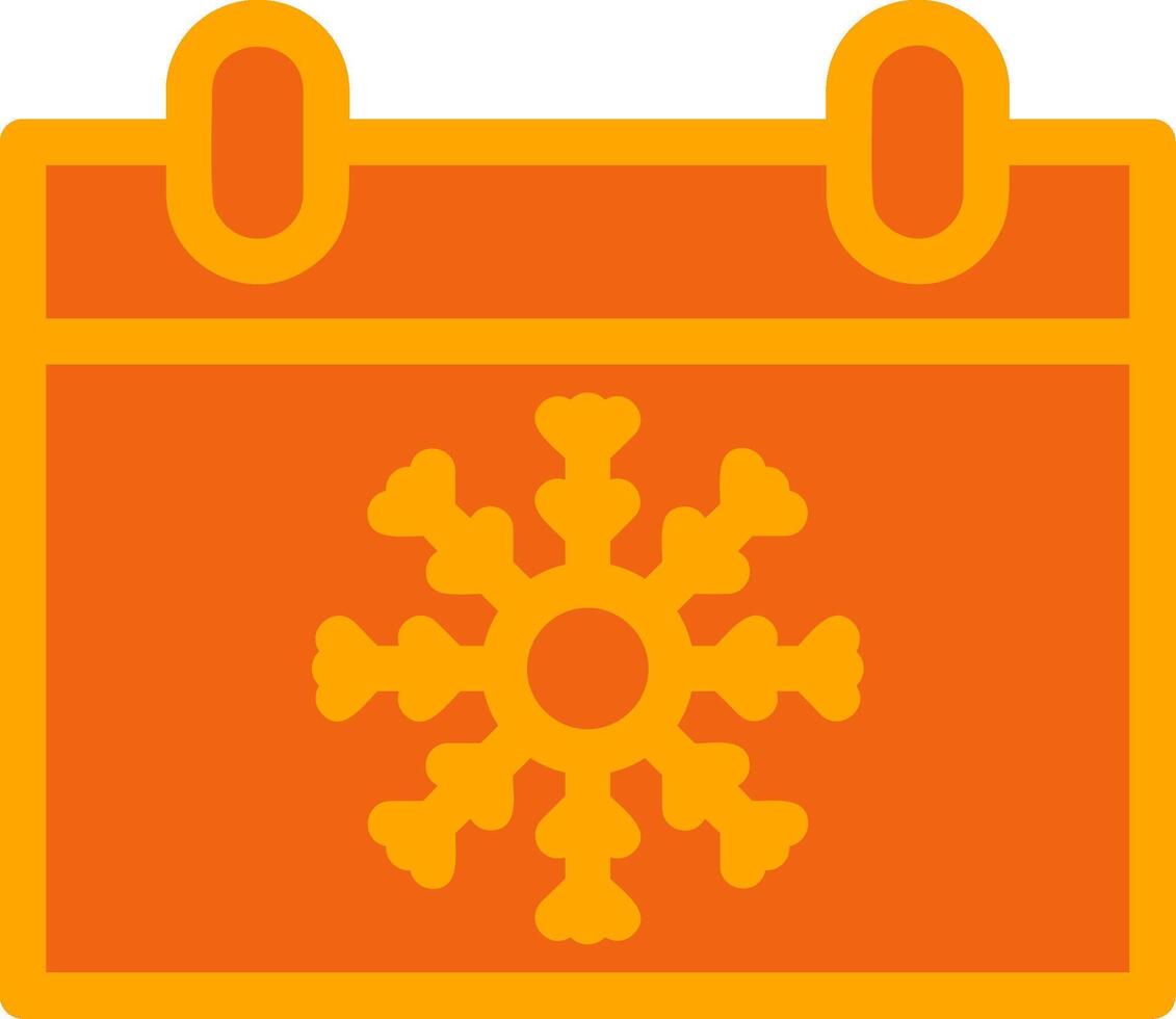 Winter Season Orange Filled Icon vector